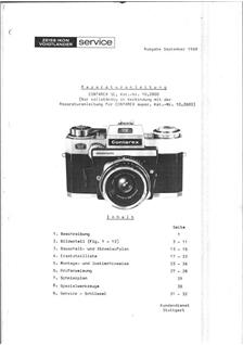 Zeiss Ikon Contarex Super manual. Camera Instructions.